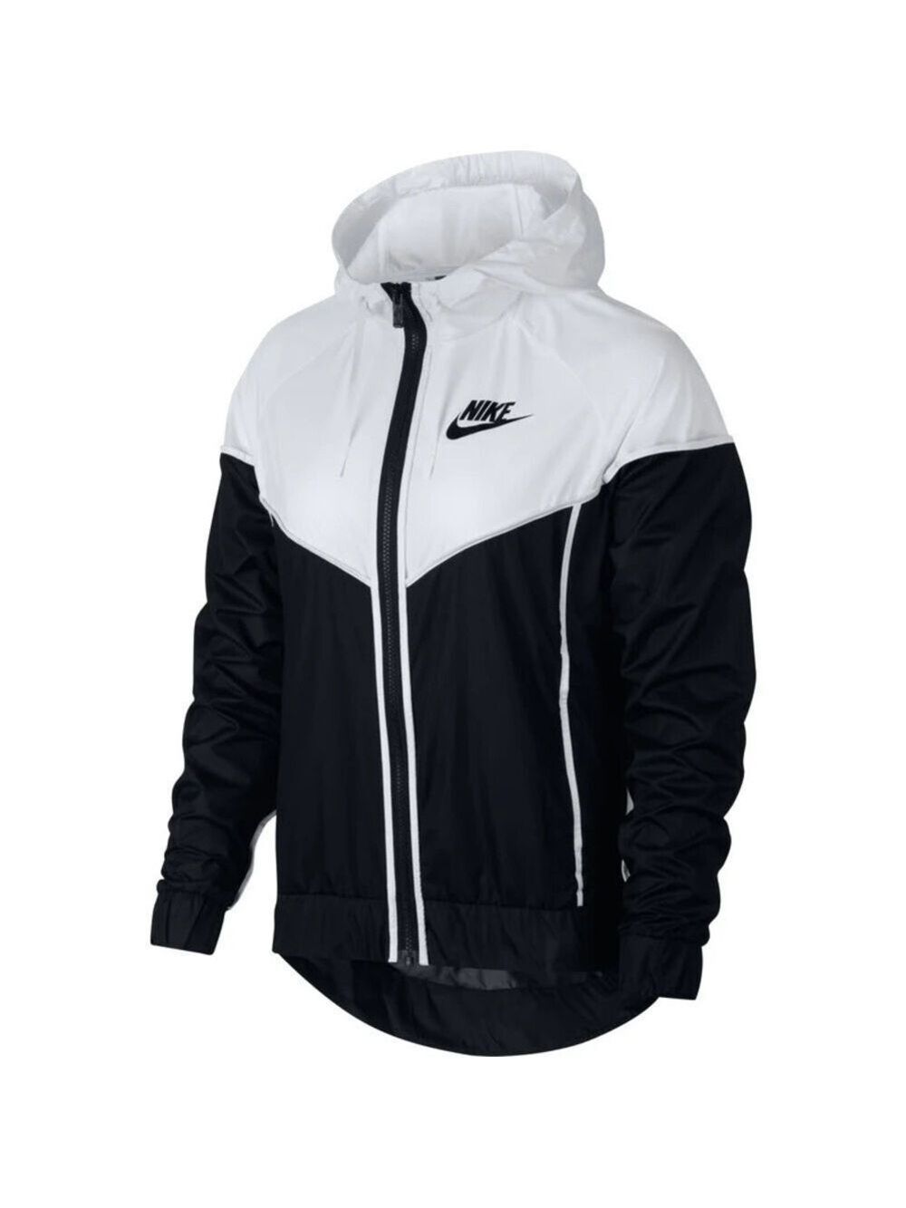 Nike Sportswear Windrunner Windbreaker Zip Up Jacket in White-Black